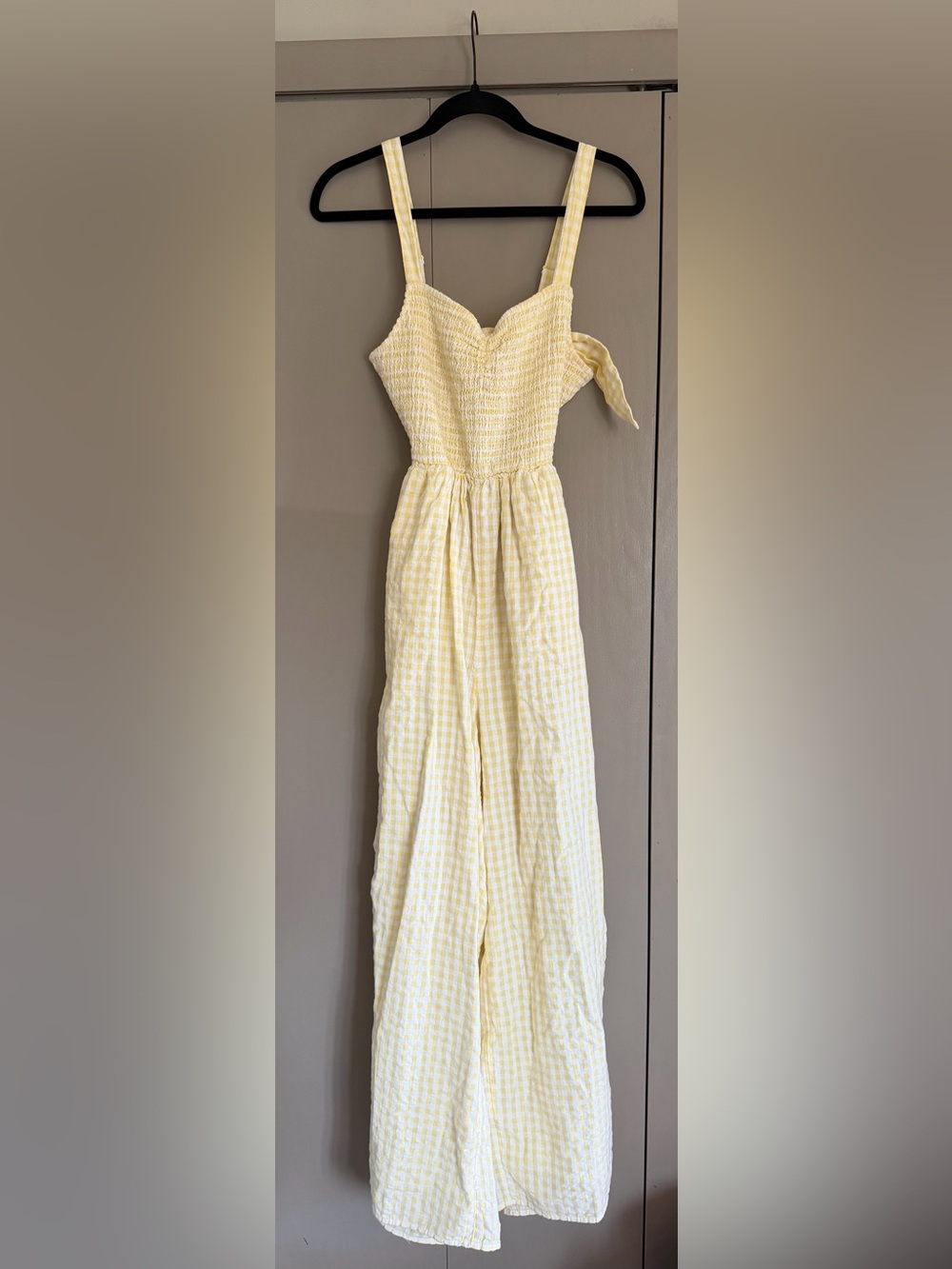 American Eagle Outfitters Yellow Gingham Jumpsuit